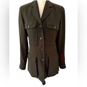 Emanuel Ungaro Military Blazer Olive Green Sz 6